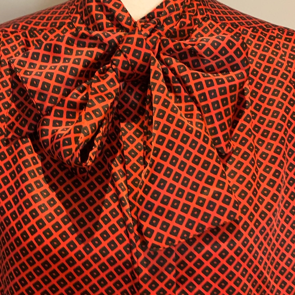 Vintage black n red blouse size 14 - Picture 3 of 6